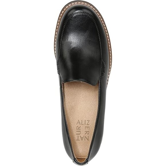 Naturalizer Cabaret Lug Sole Loafers - Black Faux Leather - Picture 5 of 6